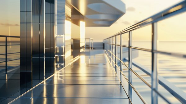 Conception élégante de terrasse suspendue métallique